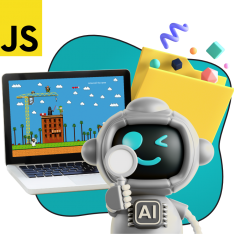 Язык программирования JavaScript + AI. Проектное обучение + геймификация + AI-помощники - КИБЕРшкола программирования для детей, компьютерные курсы для школьников, начинающих и подростков - KIBERone г. Южное Бутово