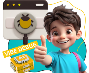 Тестирование & Vibe Debug. Охотники за багами - КИБЕРшкола программирования для детей, компьютерные курсы для школьников, начинающих и подростков - KIBERone г. Южное Бутово